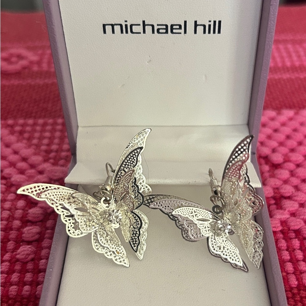 Michael Hill Silver Butterfly Earrings